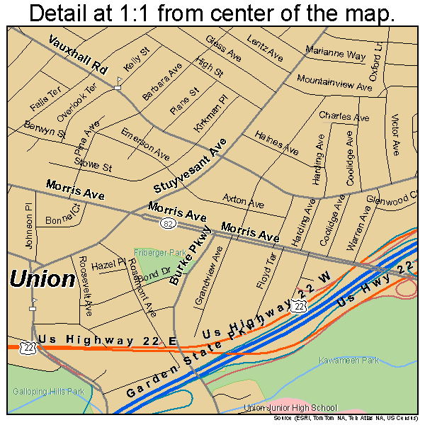Street Map Of Union Nj