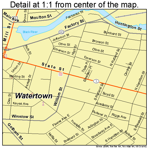 Watertown New York Street Map 3678608