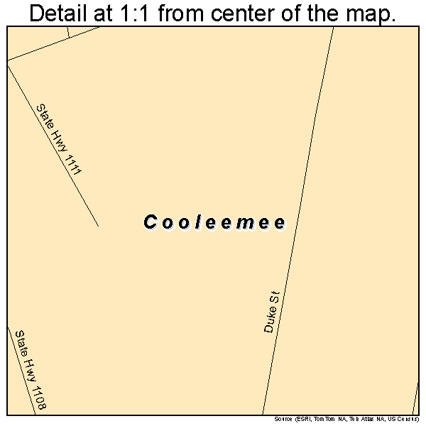 Cooleemee, North Carolina road map detail
