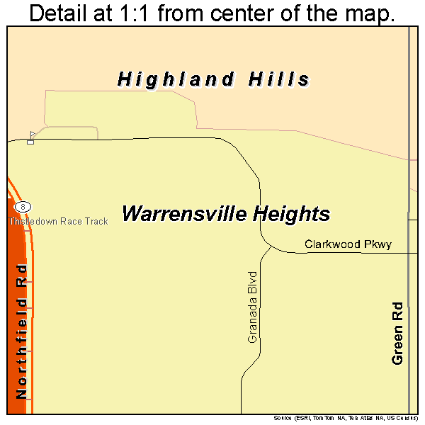 Warrensville Heights Ohio Street Map 3980990