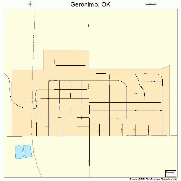 Geronimo Oklahoma Street Map 4029100
