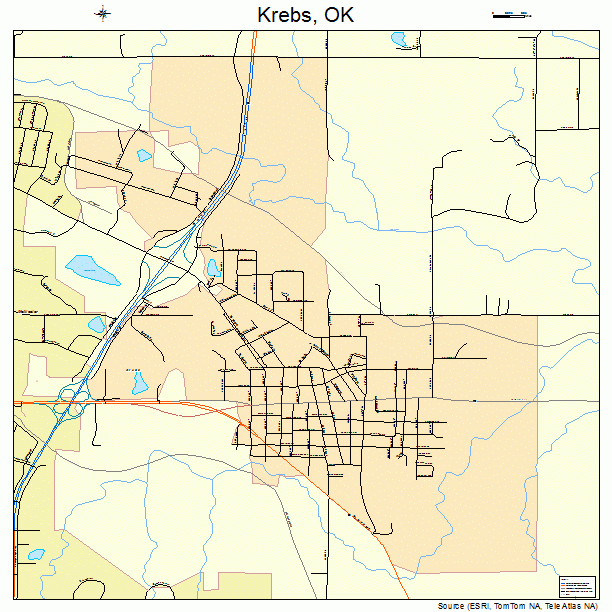 Krebs, OK street map