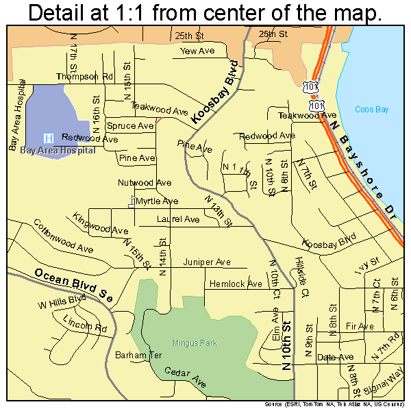 Coos Bay Oregon Street Map 4115250