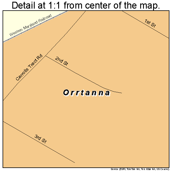Orrtanna, Pennsylvania road map detail
