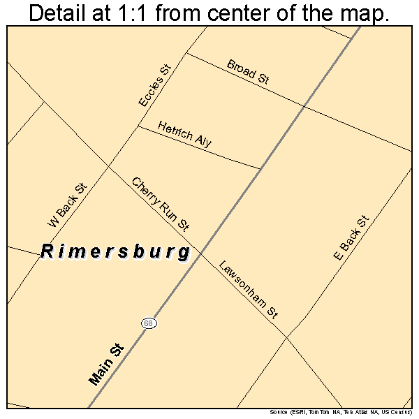 Rimersburg, Pennsylvania road map detail