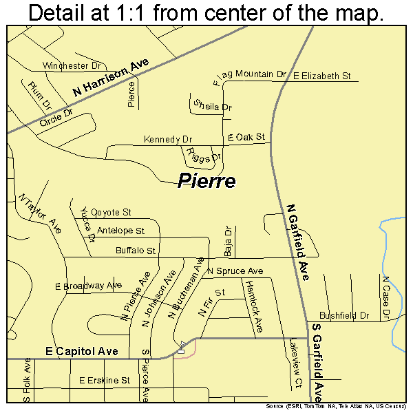 Pierre South Dakota Street Map 4649600