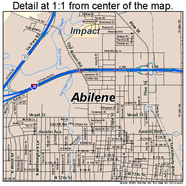 Abilene Texas Street Map 4801000