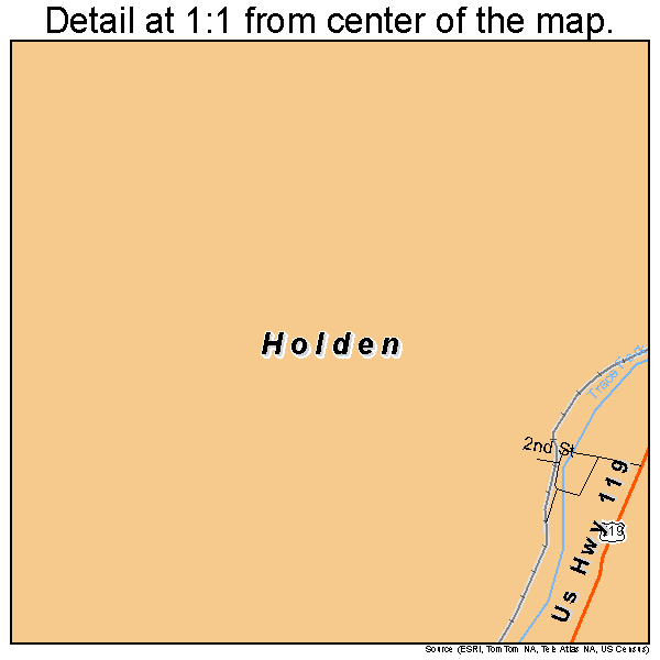 Holden, West Virginia road map detail