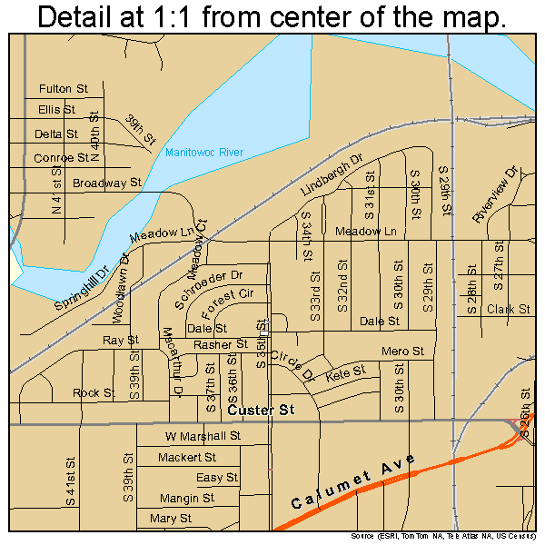Manitowoc Wisconsin Street Map 5548500