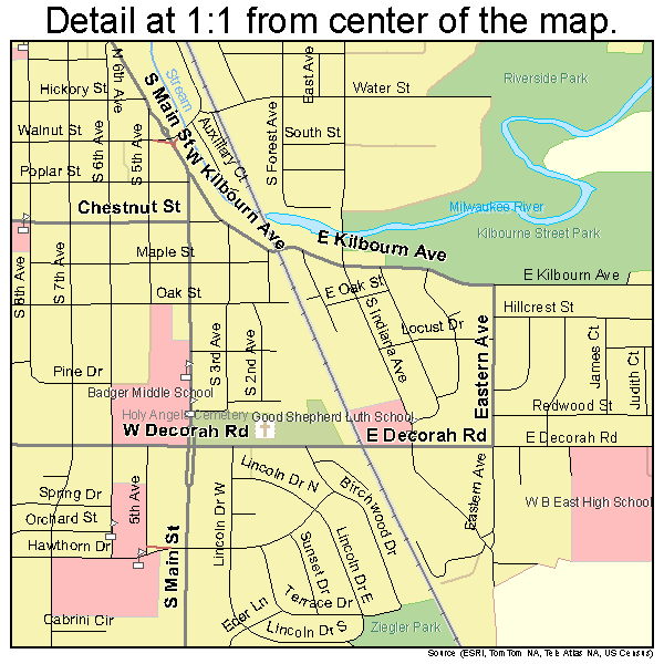 West Bend Wisconsin Street Map 5585350