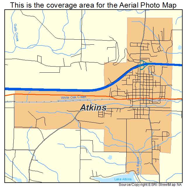 Aerial Photography Map of Atkins, AR Arkansas