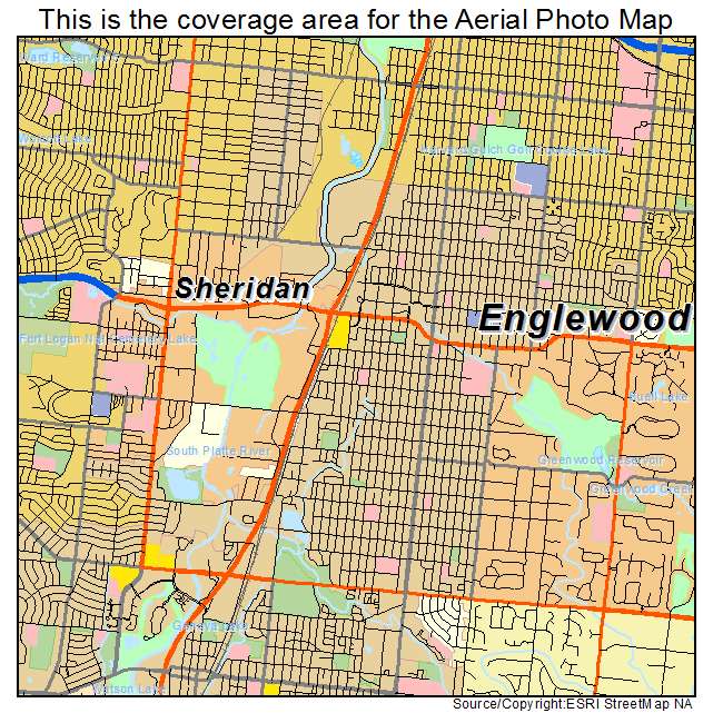 Aerial Photography Map of Englewood, CO Colorado