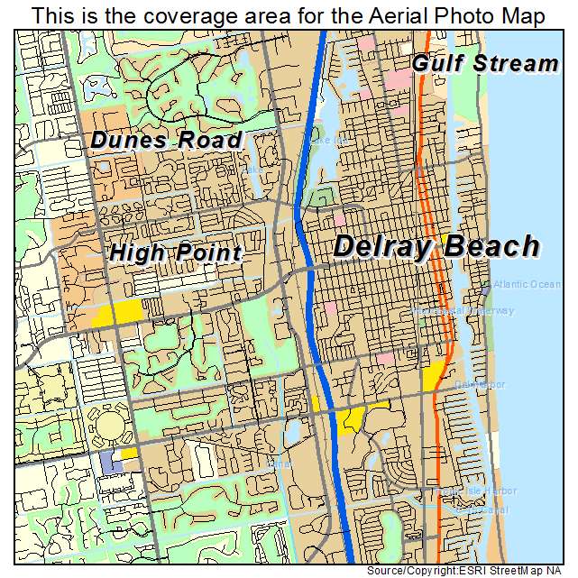 Aerial Photography Map of Delray Beach, FL Florida