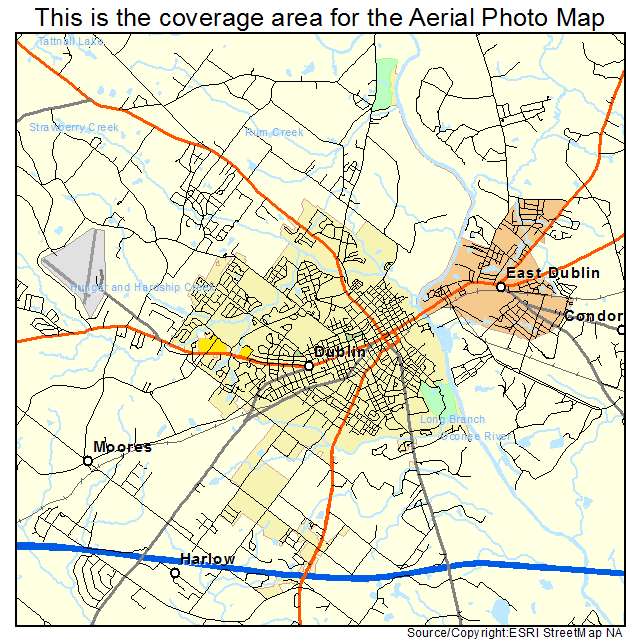 Aerial Photography Map of Dublin, GA Georgia