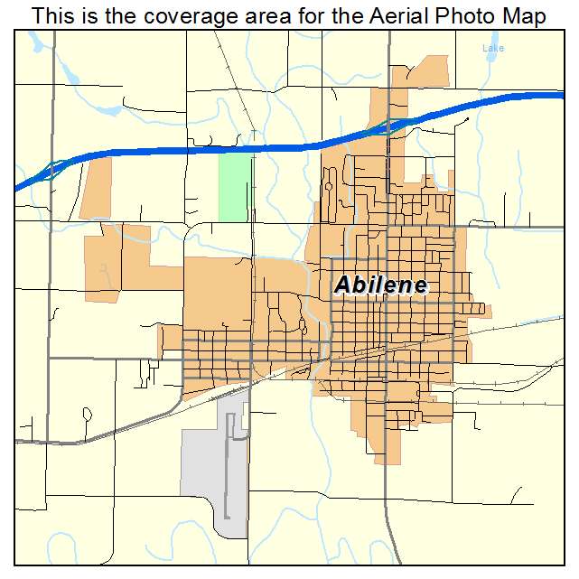 Aerial Photography Map of Abilene, KS Kansas