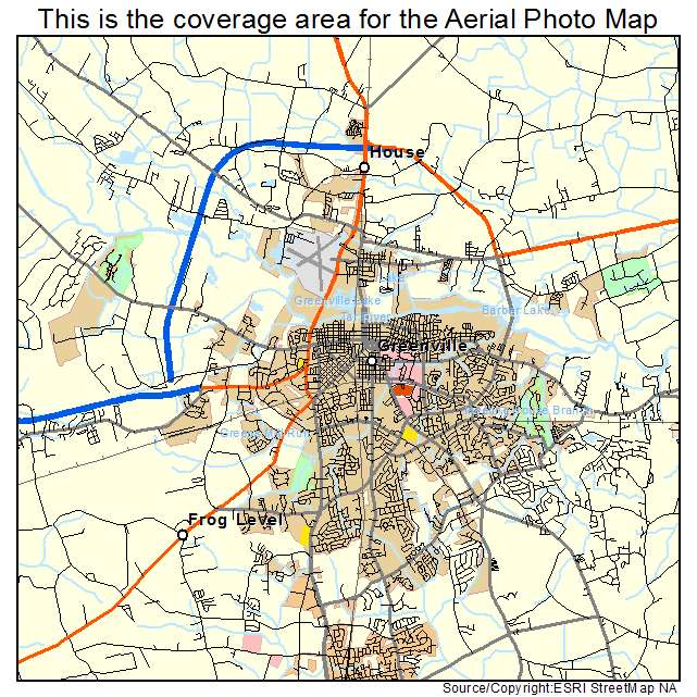 Aerial Photography Map of Greenville, NC North Carolina