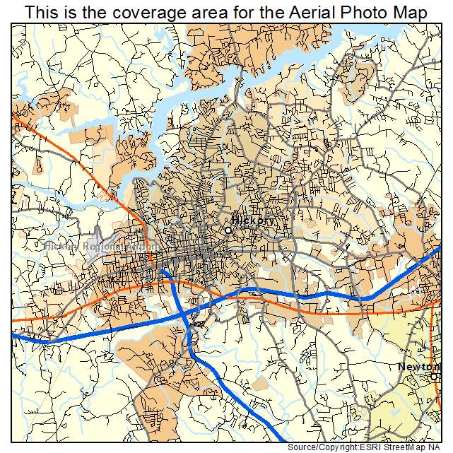 Aerial Photography Map of Hickory, NC North Carolina