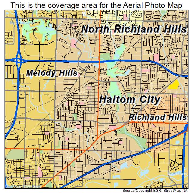 Aerial Photography Map of Haltom City, TX Texas
