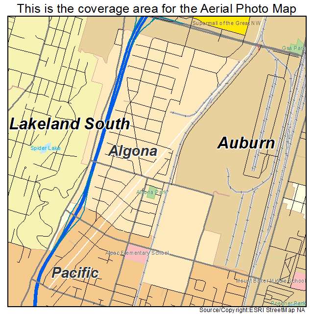 Aerial Photography Map of Algona, WA Washington