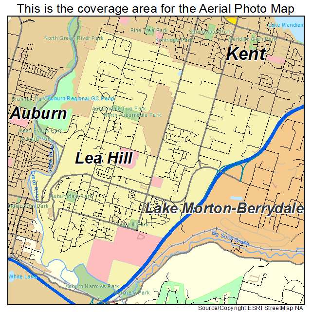 Aerial Photography Map of Lea Hill, WA Washington